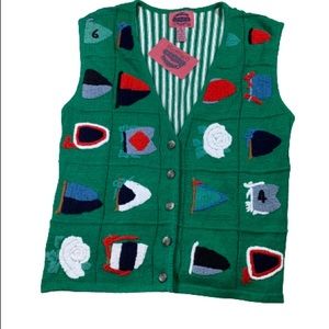 Vintage 1995 country store vest vintage knit NWT grandma 90s aesthetic